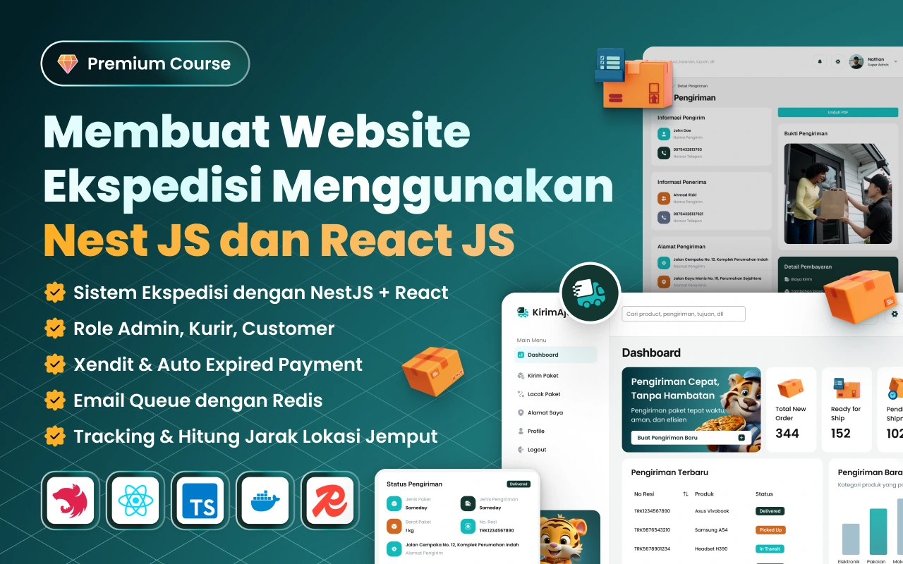 Kelas Nest Js & React JS : Buat Website Untuk Ekspedisi di BuildWithAngga